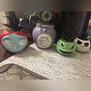 Nightmare before Christmas  Succulent Planter with Figurines set of 4